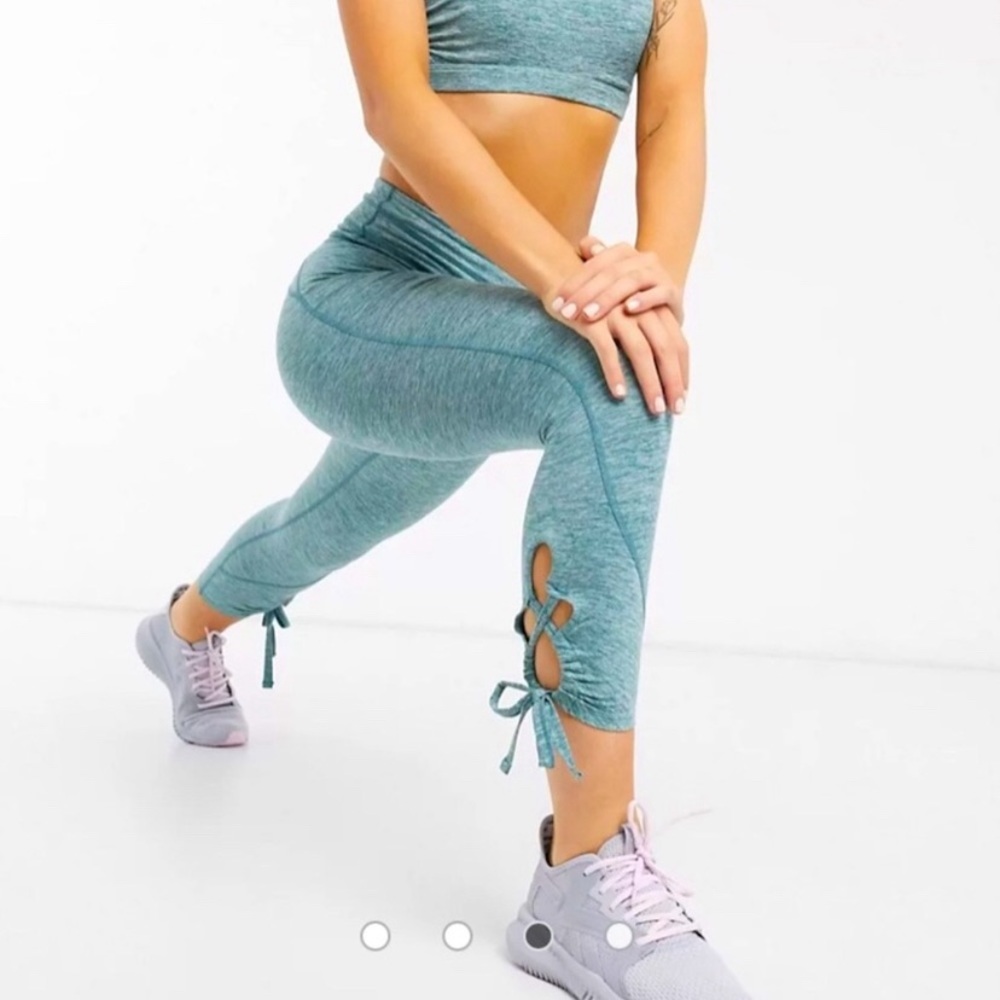 FP Movement by Free People Swerve Leggings With Ankle Tie Detail in Teal